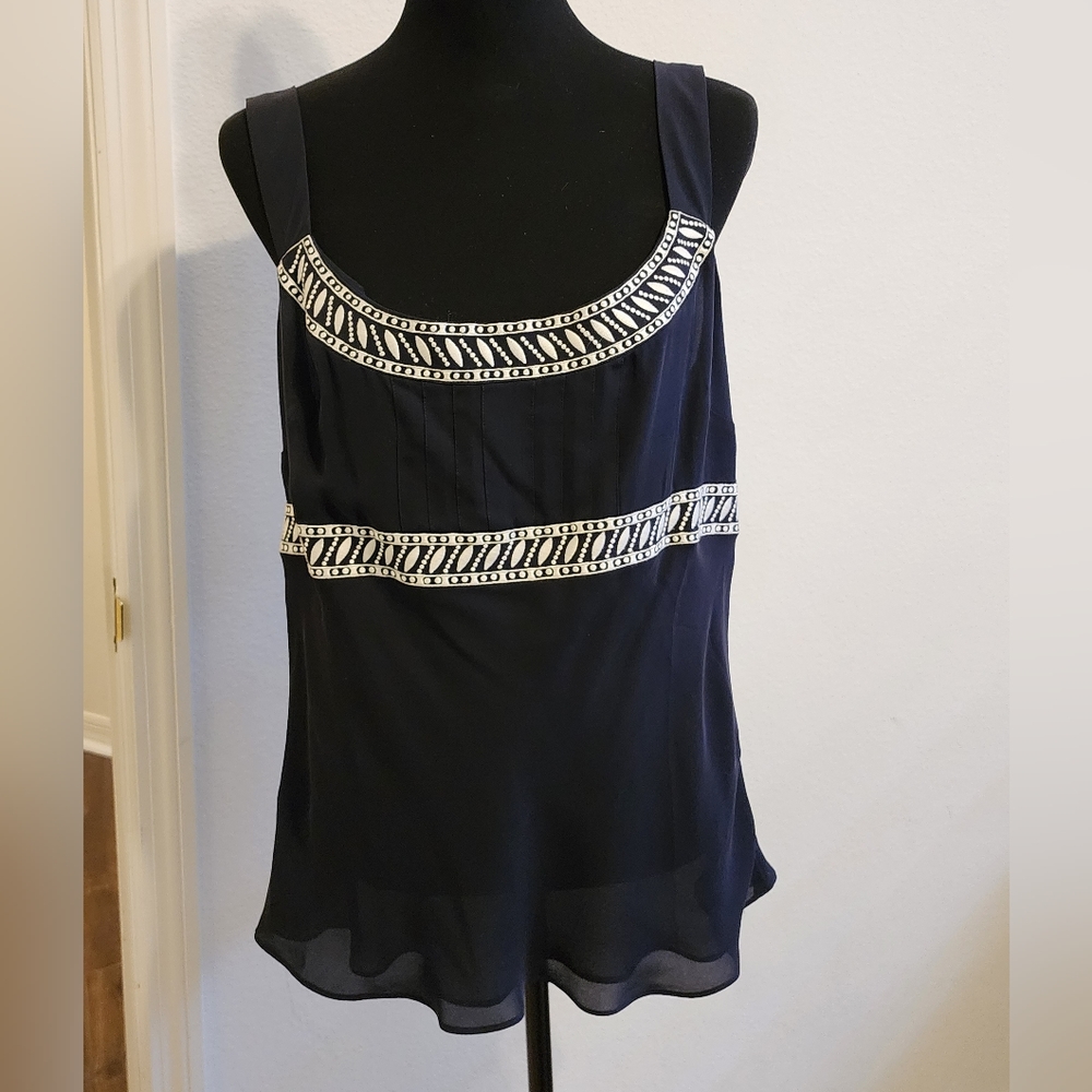 Ann Taylor Sleeveless Blouse - blue